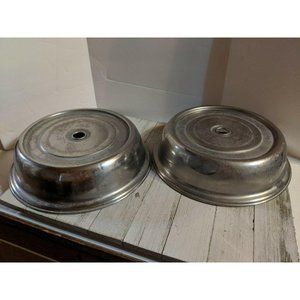 Set of 2 Stainless Steel Plate Cover For 9" Plates 9 3/8" Dia